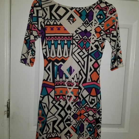 Colorful Pattern Bodycon Mini Dress size M - Picture 4 of 4